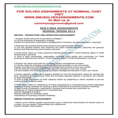 Sem2 mba springassignments