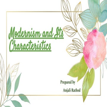 Modernism and Its Characteristics