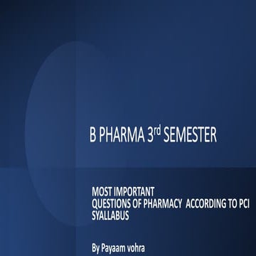Important questions of Pharmaceutical Organic chemistry-2 according to PCI sy...