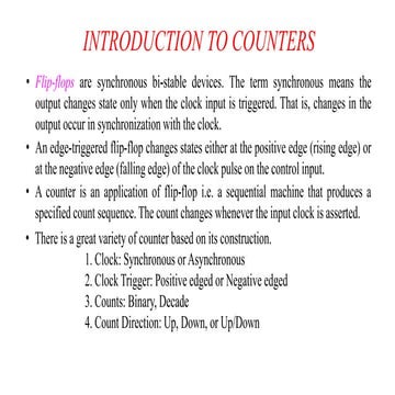 Digital Electronics - Counters | PPTX