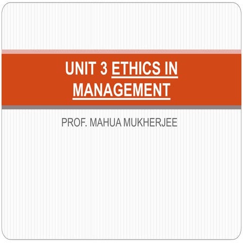 ETHICS IN MANAGEMENT CALCUTTA UNIVERSITY SEMESTER 4 CBCS