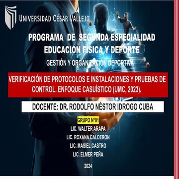VERIFICACIÓN DE PROTOCOLO Y PRUEBAS DE CONTROL EN FUTBOL, MOTOCROSS, OLILPIAD...