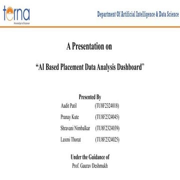 AI-Based Placement Data Analysis Dashboard for Predictive Insights | PPTX