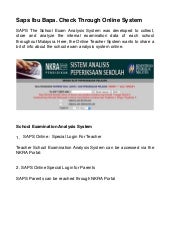 Saps Ibu Bapa Check Via Online In Malaysia