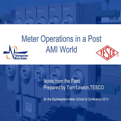 Meter Operations in a Post AMI World | PPT