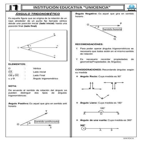 Semana 1 ángulo trigonométrico