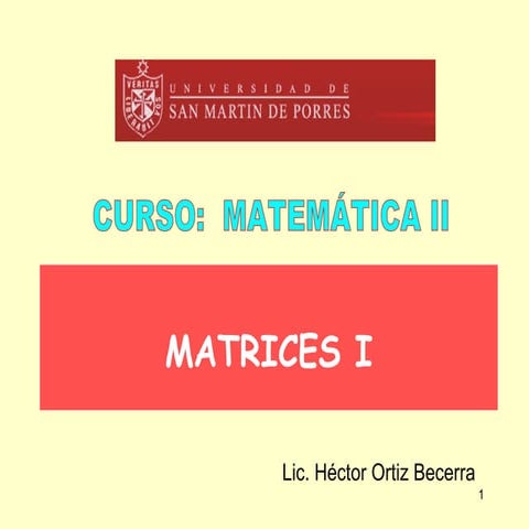 Semana 1   Matrices I