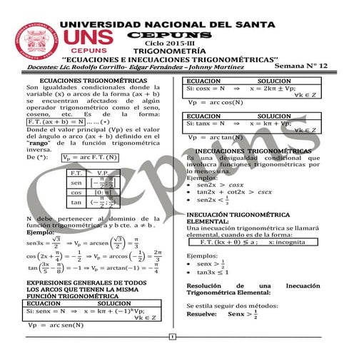 Semana 12 ecuaciones e inecuaciones trigonometricas