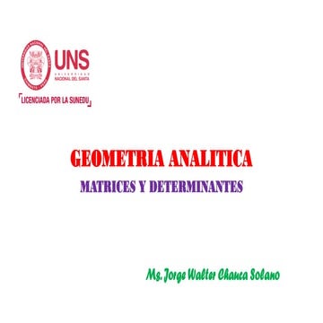 Comprehensive Guide to Matrices and Determinants in Analytic Geometry | PDF