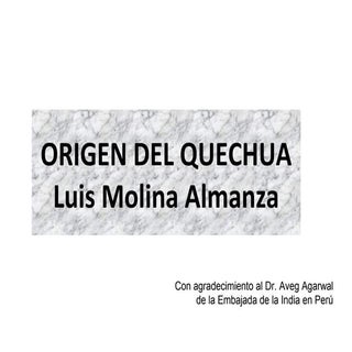 Origenes del quechua