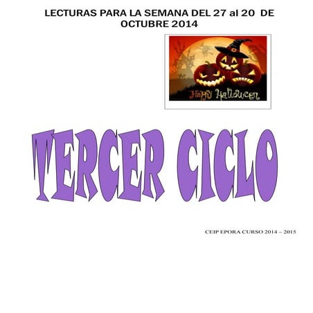 Semana del 20 al 24 de octubre tercer ciclo | PDF