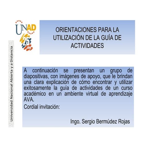 Guía de actividades en AVA