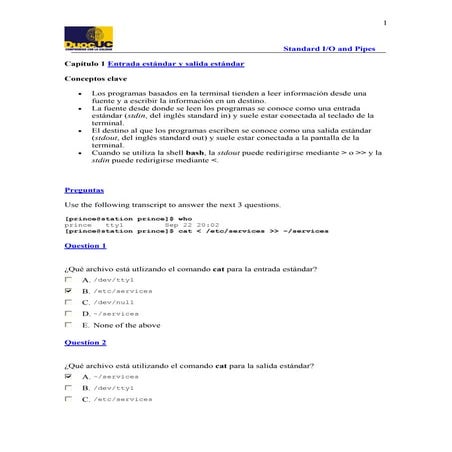 Semana 9   standard io and pipes  guia de ejercicios resuelta