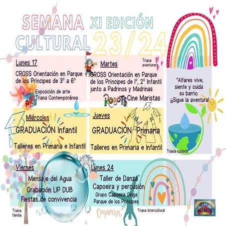 Programación de la XI semana cultural del CEIP Alfares