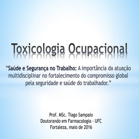Toxicologia Ocupacional