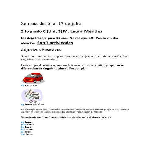 Semana del 6  al 17 de julio quinto c