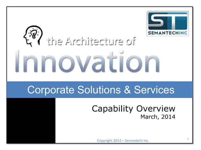 Semantech 2014 Corporate Capabilties