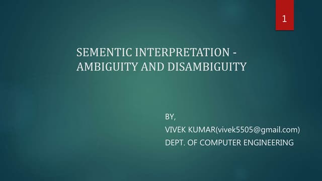 Semantic interpretation