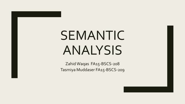 Semantic analysis | PPT