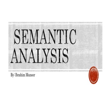 Semantic analysis