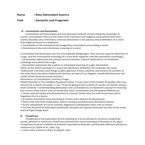 Semantic and pragmatic