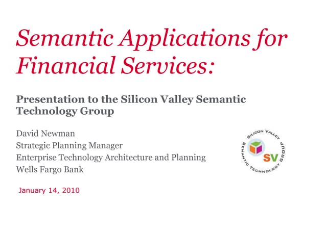 Semantics in Financial Services -David Newman