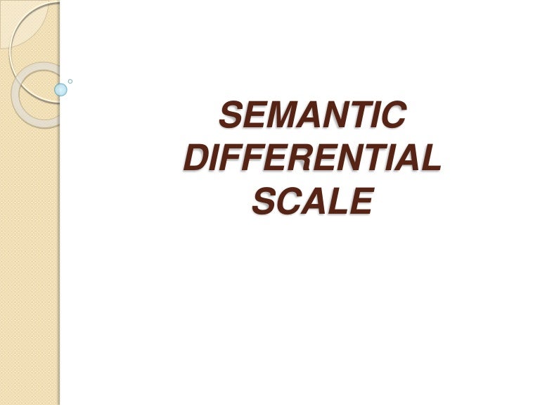 Semantic differential