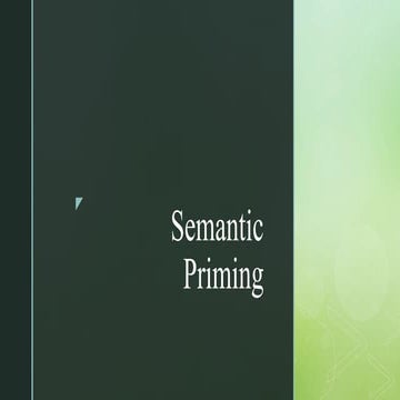 Semantic Priming