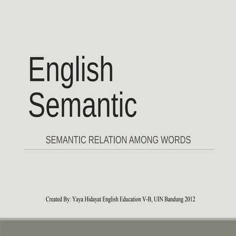 Semantic relation among words