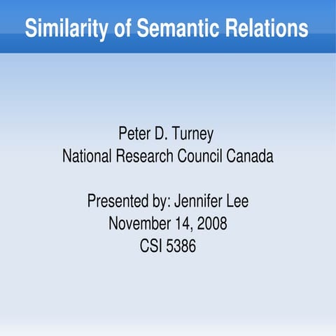 Semantic Relations