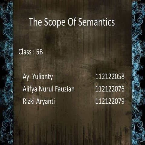the scope of semantics