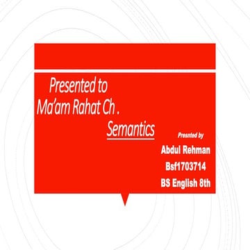 Introduction to Semantics | PPTX