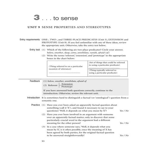 Semantics   session 4a sense properties