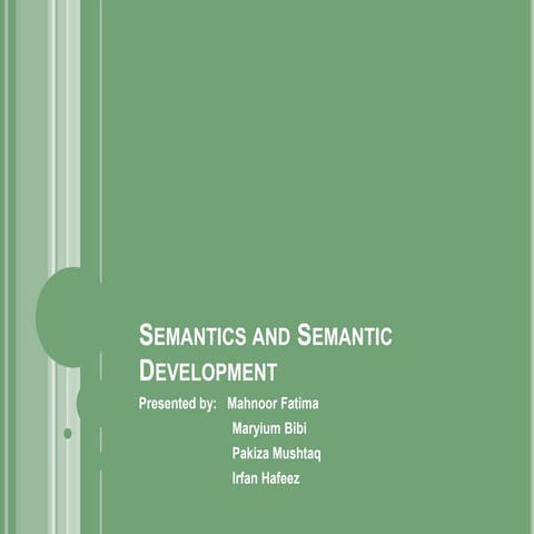 Semantics and semantic development 