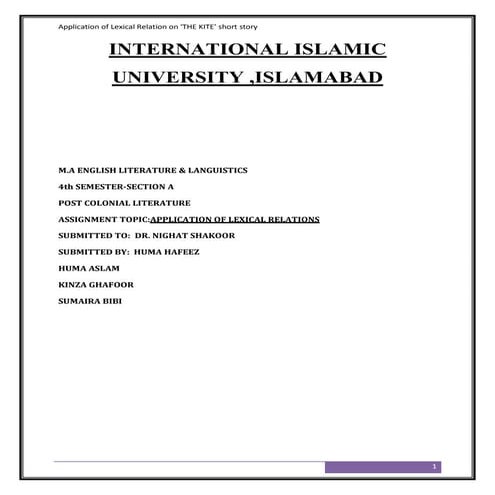 APPLICATION OF LEXICAL RELATION 