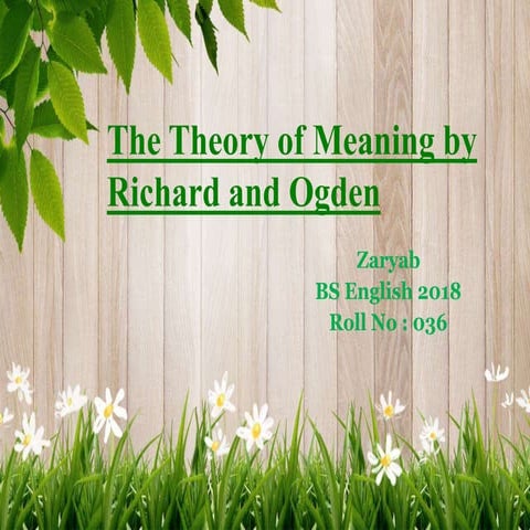 Theory of meaning by Ogden and Richards