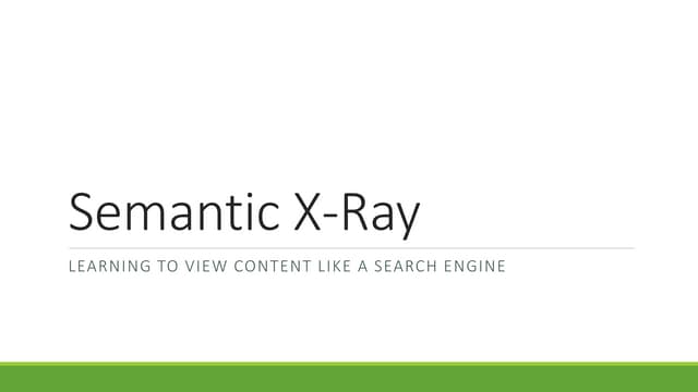 Entity Disambiguation - the Semantic XRay