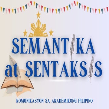SEMANTIKA-AT-SENTAKSIS ISANG URI NG PANITIKAN