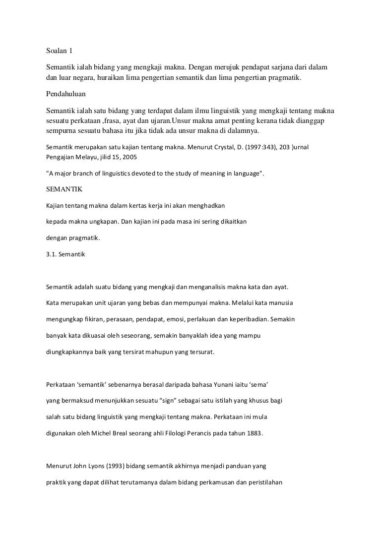 Semantik Soalan 1