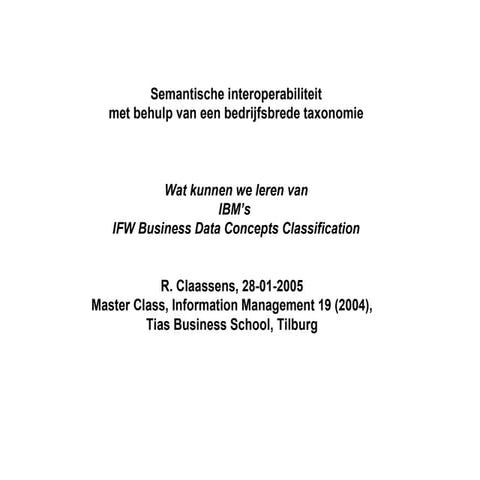 Semantische interoperabiliteit met behulp van een bedrijfsbrede taxonomie