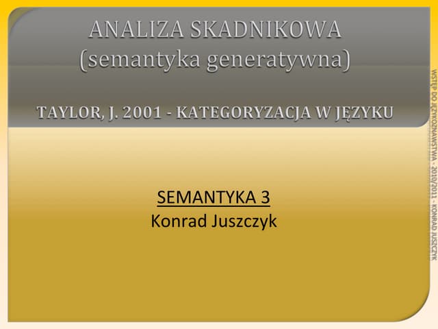Lingwistyka 23 Semantyka 3 analiza ...