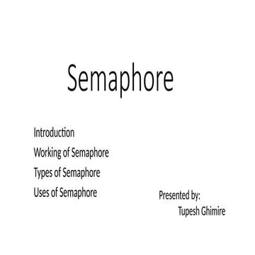 Working of semaphore in operating system level | PPTX