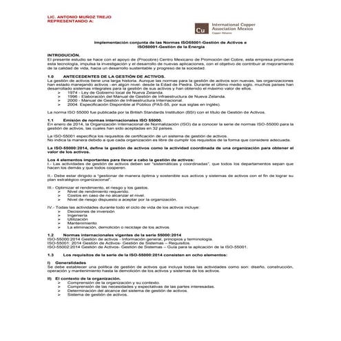 Resumen ejecutivo: Implementación conjunta de las Normas ISO-55001 Gestión de...