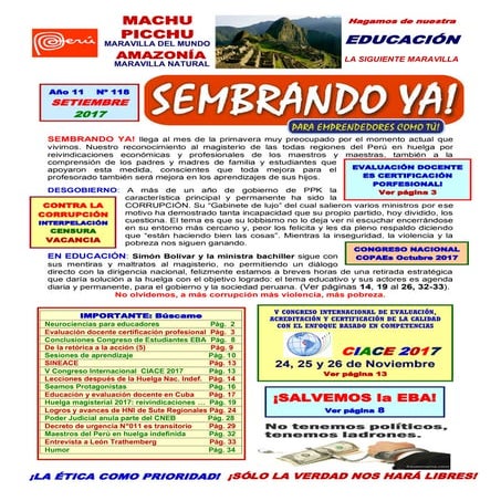 Sembrando Ya! Setiembre 2017