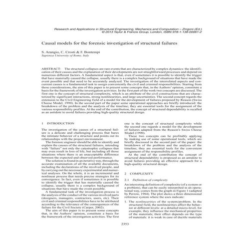 Causal models for the forensic investigation of structural failures