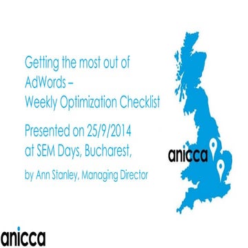 Improve AdWords Performance using a Weekly Optimization Checklist - Workshop ...