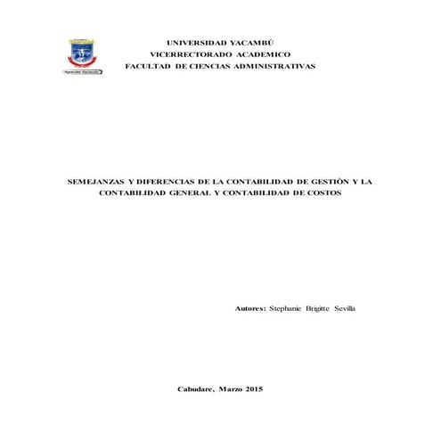 Semejanzas y diferencias de la contabilidad de gestiòn y la contabilidad gene...