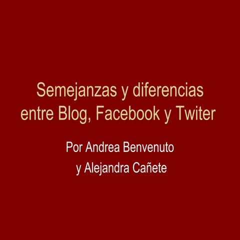 Semejanzas y diferencias entre blog, facebook y