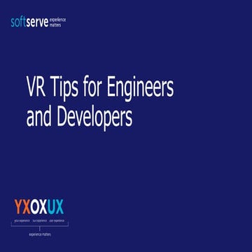 IT Talks "VR Tips for Engineers and Developers"