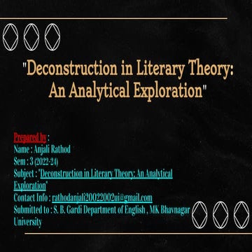 "Deconstruction in Literary Theory: An Analytical Exploration"